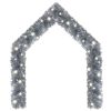 Christmas Garland with LED Lights 393.7" Silver