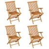 5 Piece Garden Dining Set Solid Teak Wood