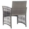 Patio Armchairs with Cushions 2 pcs Anthracite Poly Rattan