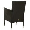 Patio Chairs with Cushions 2 pcs Poly Rattan Black