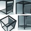 Outdoor Patio Furniture Set Garden Armchair Coffee Side Table,Black Frame, Modern Design