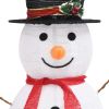 Decorative Christmas Snowman Figure with LED Luxury Fabric 35.4"