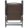 Beach & Garden Lawn 4 Pcs Folding Sling Chairs With Steel Armrest And Adjustable Back