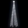 Christmas Cone Tree Cold White 136 LEDs Decoration 27.6"x94.5"