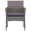 Patio Armchairs with Cushions 2 pcs Anthracite Poly Rattan