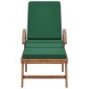 Sun Loungers with Cushions 2 pcs Solid Teak Wood Green