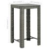 Garden Bar Table Gray 23.8"x23.8"x43.5" Poly Rattan