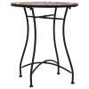 Mosaic Bistro Table Brown 23.6" Ceramic