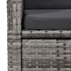 Reclining Garden Chairs 2 pcs with Cushions Poly Rattan Gray