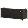 Garden Storage Bench 47.2" Poly Rattan Black