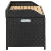 Garden Storage Bench 47.2" Poly Rattan Black