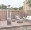 Outdoor Patio Pyramid Propane Space Heater,46000 BTU,Portable Flame Heater,With Wheels,Stainless Steel Color
