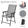 4 Pcs Patio Folding Chair Set , Outdoor Lounge Chairs  for Deck Garden Lawn Pool XH