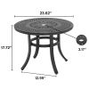Garden 24''Diameter Cast Aluminum Patio Side Table Outdoor Round Anti-Rust Small Table