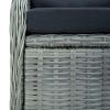 Reclining Garden Chair with Cushions Poly Rattan Light Gray