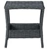 3 Piece Garden Lounge Set with Cushions Poly Rattan Dark Gray