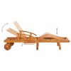 2 Piece Sun Lounger Set with Table Solid Acacia Wood