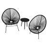 3-Pieces Acapulco Chair Set Stylish Outdoor Patio Conversation Set