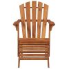 Garden Adirondack Chair with Footrest Solid Acacia Wood