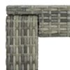 Garden Bar Table Gray 23.8"x23.8"x43.5" Poly Rattan