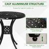 Antique Cast Aluminum Outdoor 30" With Umbrella Hole Round Patio Dining Table
