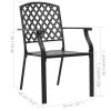 Outdoor Chairs 4 pcs Mesh Design Steel Black