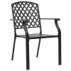 Outdoor Chairs 4 pcs Mesh Design Steel Black