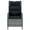 Reclining Garden Chair with Cushions Poly Rattan Light Gray