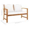 Garden Bench 47.2" with Cream Cushion Solid Acacia Wood