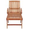 Sun Lounger with Anthracite Cushion Solid Teak Wood