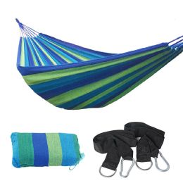 75"x59" Garden Camping Hammock Swing Bed 450lbs Capacity w/ Tree Strap Hiking Travel (Color: Blue)