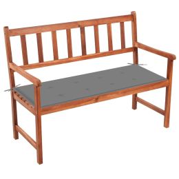Patio Bench with Cushion 47.2" Solid Acacia Wood (Color: Brown)