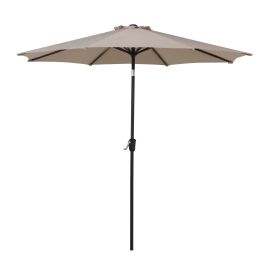 9 Ft Outdoor Patio Tilt Market Enhanced Aluminum Umbrella 8 Ribs, 7 Colors / Patterns Available (Color: Beige)