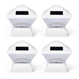 Waterproof White LED Solar Post Lamps, 2/4/6 Pack (Pack: 4 Pack)