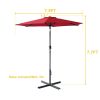 Outdoor Patio Umbrella Table Market Umbrella with Push Button Tilt and 360 Degree Rotation crank for Garden, Deck, Backyard, Pool XH