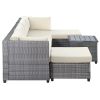 7 Piece Rattan Sectional Seating Group with Cushions, Outdoor Ratten Sofa NEW!