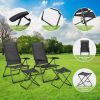 4 Pieces Patio Adjustable Back Folding Dining Chair Ottoman Set