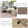 Outdoor Patio Furniture Set 4-Piece Conversation Set Wicker Furniture Sofa Set with Grey Cushions
