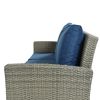 5 Piece Rattan Sectional Seating Group with Cushions and table, Patio Furniture Sets, Outdoor Wicker Sectional