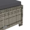 Sun Lounger with Dark Gray Cushion Poly Rattan Gray