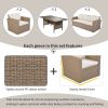 Outdoor Patio Furniture Set 4-Piece Conversation Set Wicker Furniture Sofa Set with Grey Cushions