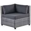 7 Piece Rattan Sectional Seating Group with Cushions, Outdoor Ratten Sofa NEW!