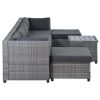 7 Piece Rattan Sectional Seating Group with Cushions, Outdoor Ratten Sofa NEW!