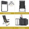 4 Pieces Patio Adjustable Back Folding Dining Chair Ottoman Set