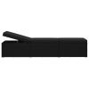 3 Piece Garden Sun Loungers with Tea Table Poly Rattan Black