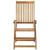 Folding Garden Chairs 3 pcs with Cushions Solid Acacia Wood