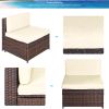 Patio Furniture Set PE Rattan Sectional Garden Furniture Corner Sofa Set (7 Pieces)