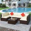 Patio Furniture Set PE Rattan Sectional Garden Furniture Corner Sofa Set (7 Pieces)