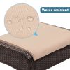 6-Piece Outdoor Patio PE Wicker Rattan Sofa Set Dining Table Set with Removable Cushions and Tempered Glass Tea Table for Backyard, Poolside, Deck