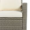 5 Piece Rattan Sectional Seating Group with Cushions and table, Patio Furniture Sets, Outdoor Wicker Sectional